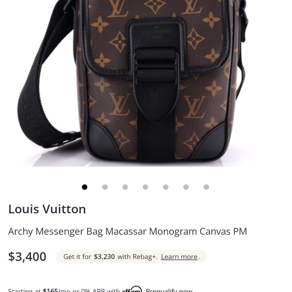 Louis Vuitton Archy Messenger Bag Macassar Monogram Canvas PM - Picture 9 of 11